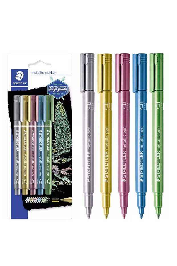 5-Piece Metallic Marker Pen Set