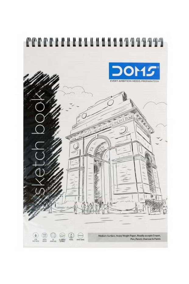 A4 Size Wiro Sketch Pad With Top Spiral Binding 36 Sheets 150gsm Thickness