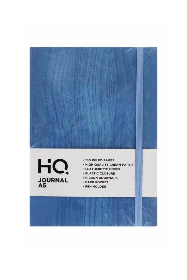 A5 Size Hard Bound Journal Lined Notebook 160 Pages With Elastic Closure Blue Cover