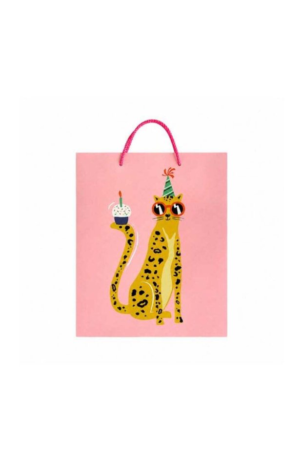 Party Leopard Gift Bag - Pink