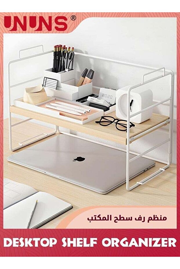 Desktop Bookshelf,Simple Bookshelf,Desktop Shelf Organizer,Wooden Natural Storage Rack,Tabletop She