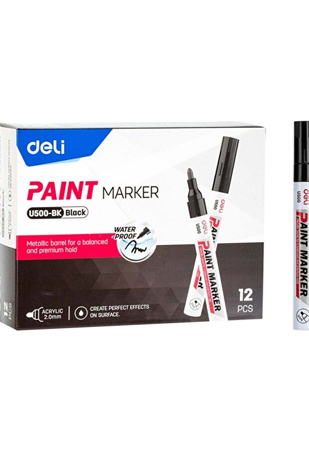 12-Piece Bullet Tip Paint Marker Black Ink