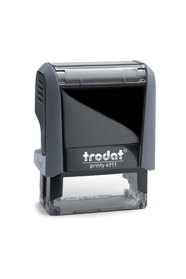Trodat ORIGINAL 4911 Printy Stamp with Ink Pad Dry Uninked Size of Text Plate 37.0 mm x 13.0 mm Gre