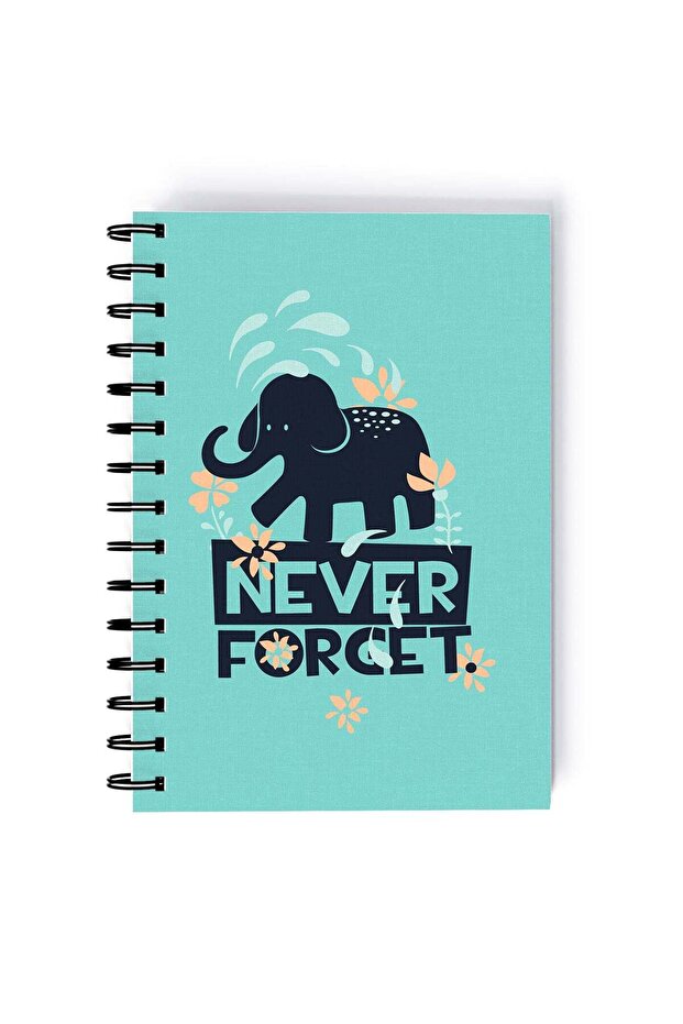 Elephant Never Forget Rectangle Spiral A5 Notebook Multicolour