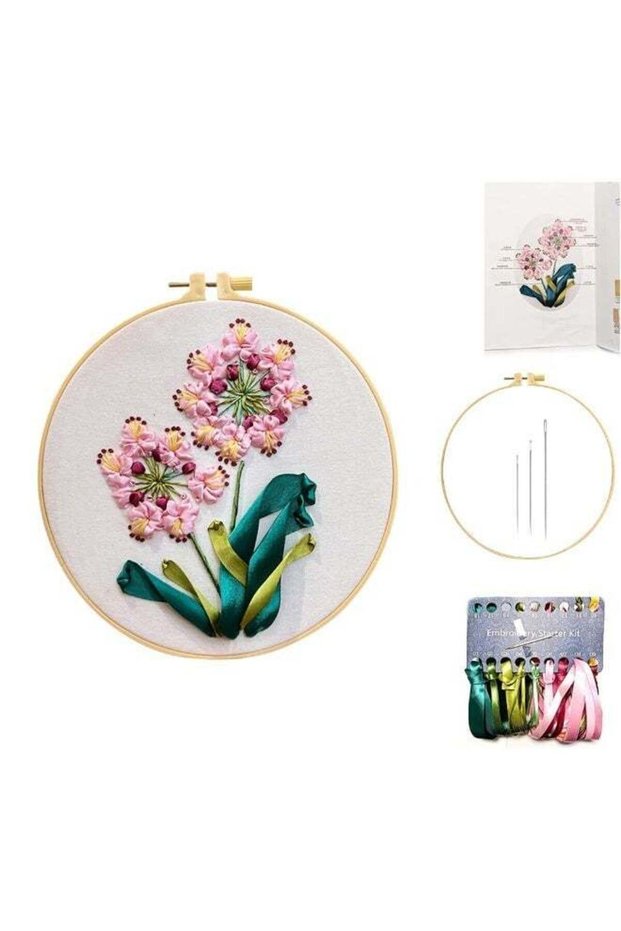 HASTHIP® DIY Embroidery Kit for Beginners, Aldult, Complete Starter Set with Floral Pattern, Instru