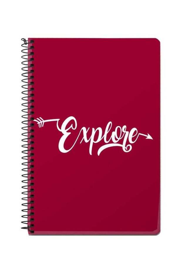 Explore Printed A5 Spiral Notebook Purple/White