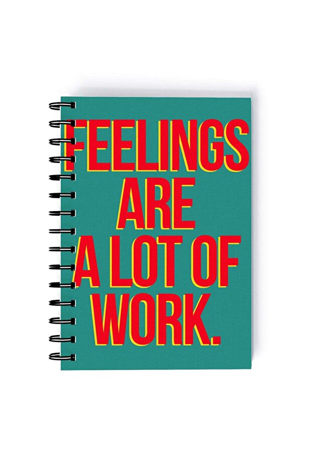 Spiral A5 Notebook Sarcasm and Fun Typography Feelings are Work Green Aesthetics