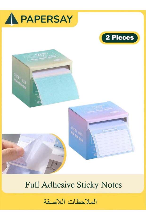 2 Roll Tape Dispensers with 512 Full Adhesive Sticky Notes (4.5 x 6.5cm) ,Perfect for Memo Writing
