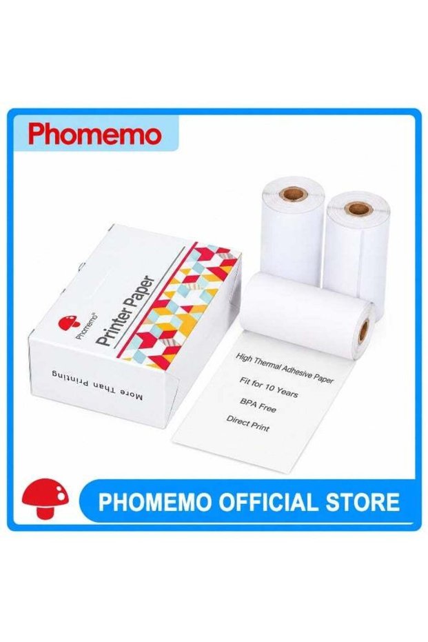 Phomemo Continuous Thermal Paper, 1.96" width 137.79" long, 3-Roll White BPA-Free Paper for M02, M0