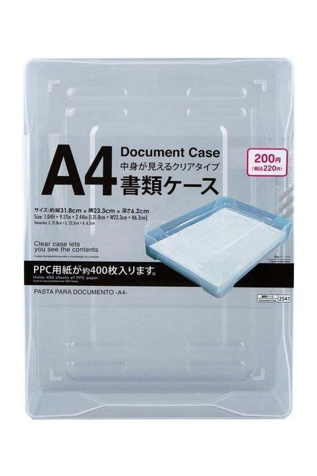 Daiso A4 Document Case - Clear Plastic Organizer for Office and School Use