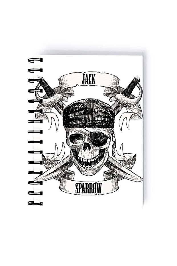 Spiral A5 Notebook Pirates of the Caribbean Jack Sparrow Flag Piratecore Aesthetic