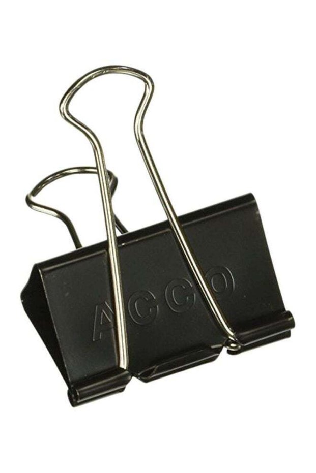 12-Piece Large Binder Clip Set Black/Silver