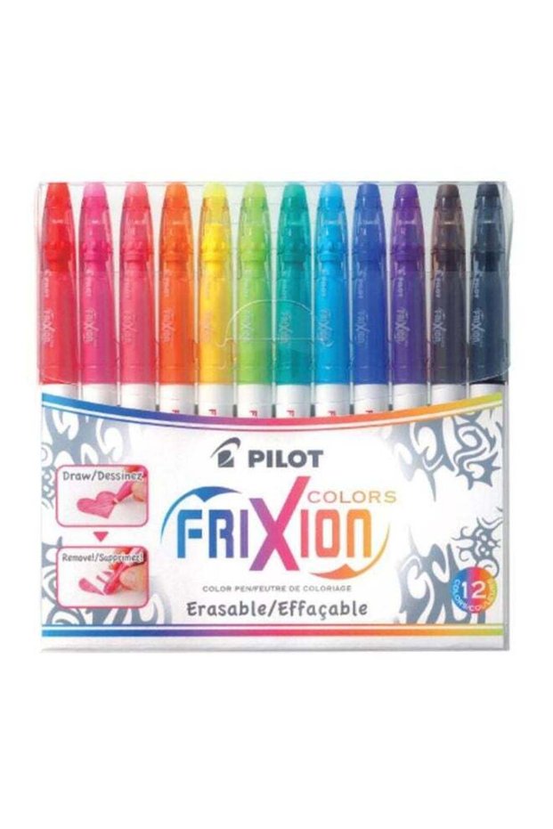 12-Piece Frixion Erasable Colour Pen Set Yellow/Red/Blue