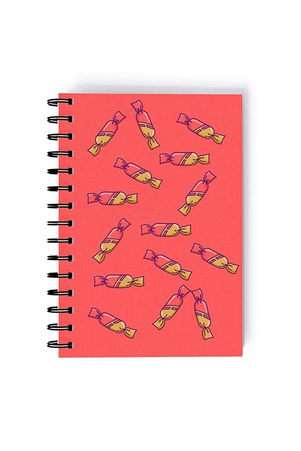Spiral A5 Notebook Pattern Cute Candy Wrapper Pink Aesthetics