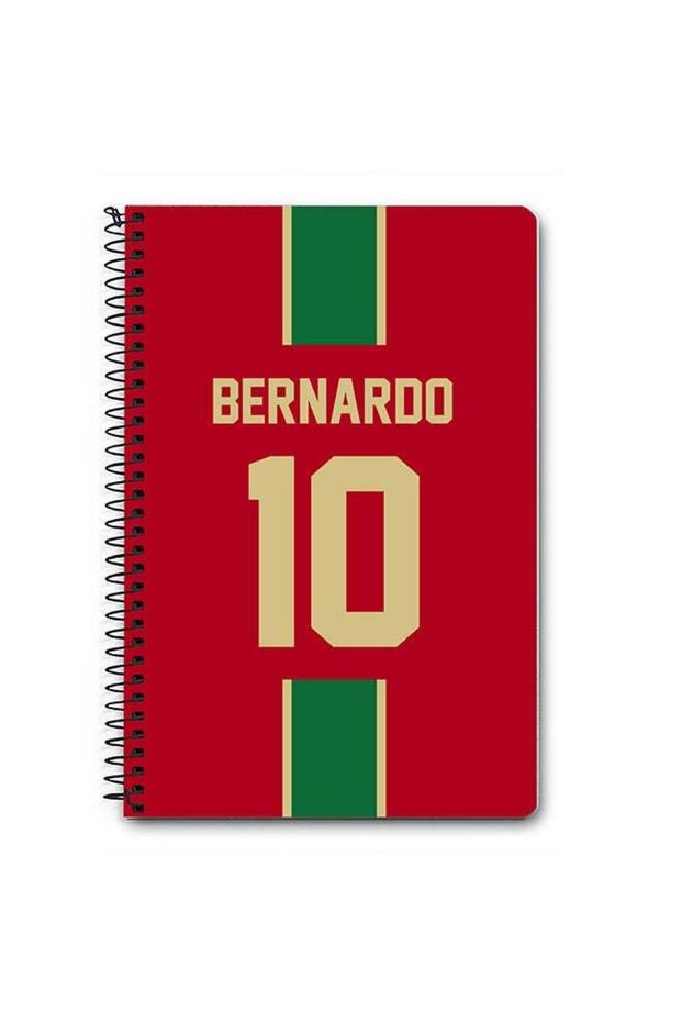 Designer A5 Spiral Notebook Memo Notepad Journal - Football Team - Portugal Player Name - Bernardo