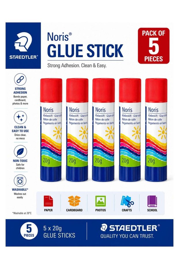 5-Piece Noris Glue Stick 20gm Content Per Tube