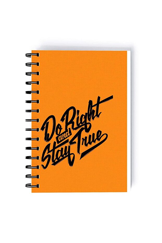 Do Right Statement Quote Rectangle Spiral A5 Notebook Brown Black