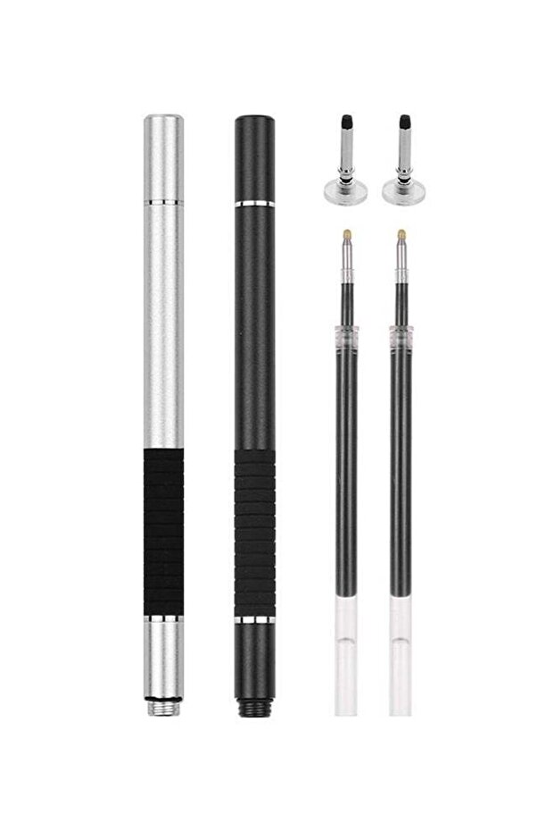 2-Piece Touchscreen Stylus Pen Set Black/Silver