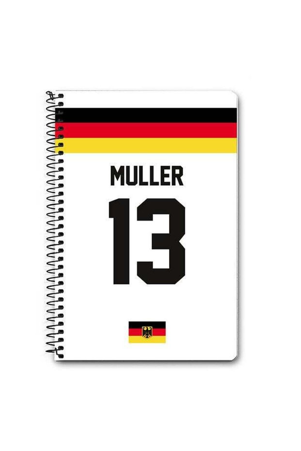Designer A5 Spiral Notebook Memo Notepad Journal - Football Team - Germany Player Name - Muller