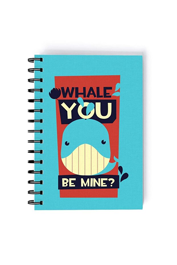 Funny Whale Design Rectangle Spiral A5 Notebook Multicolour