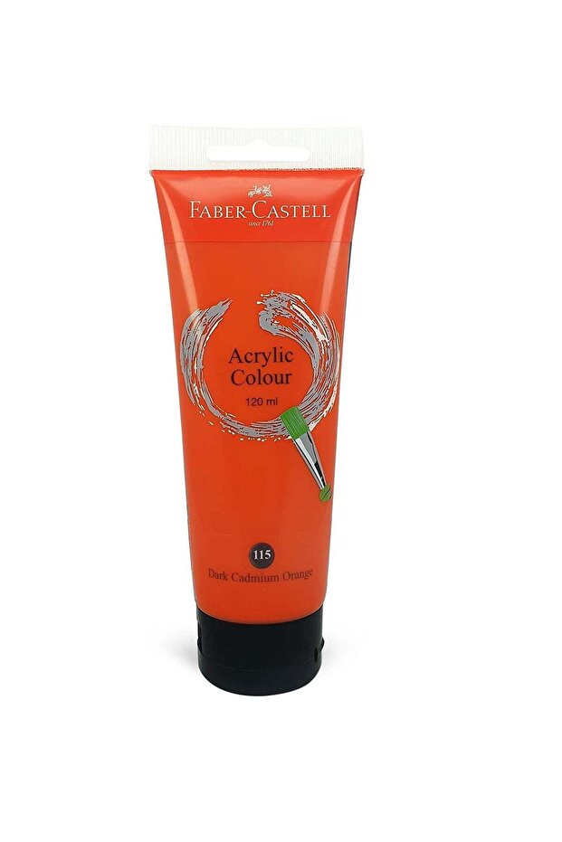 Faber-Castell Acrylic Colour Paint 120 ml Tube Dark Cadmium Orange