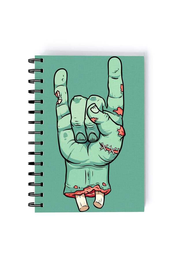 Spiral A5 Notebook Rock on Undead Zombie