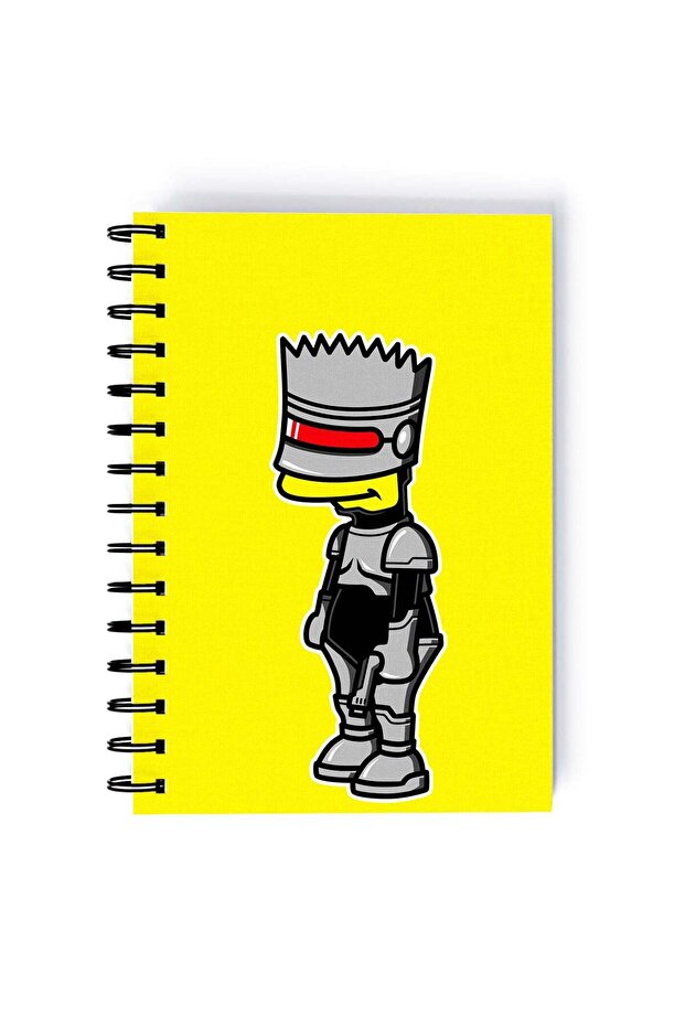 Spiral A5 Notebook Cute Ancient Cartoon Simpsons Warrior Yellow