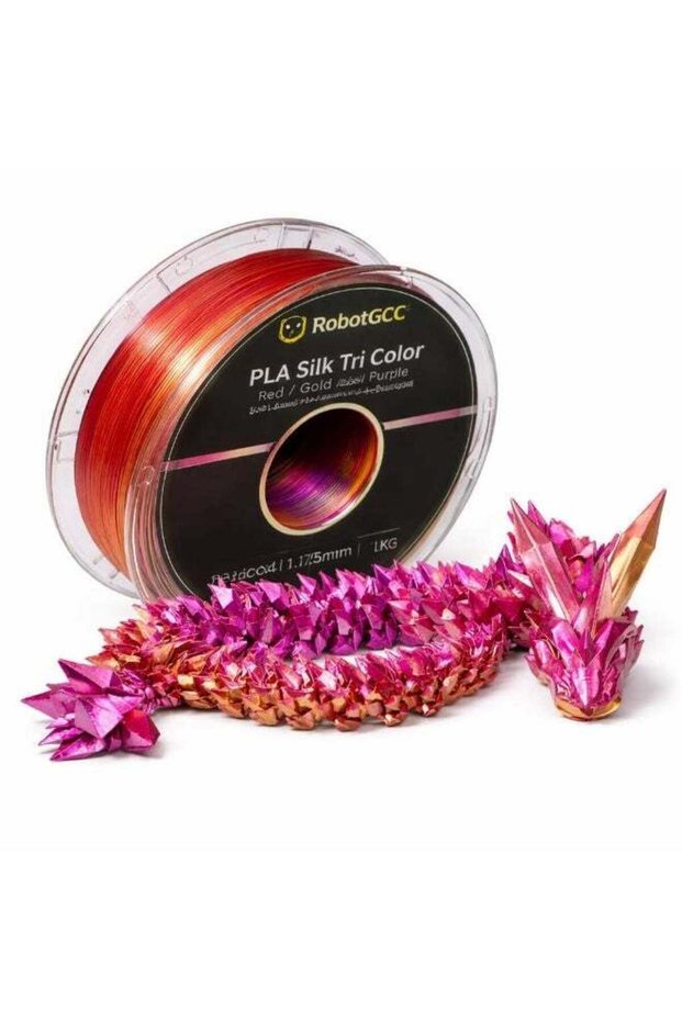 Silk PLA Tri Color Red Gold Purple 3D Printer Filament 1.75mm Multicolor Silk Finish Glossy Gradien