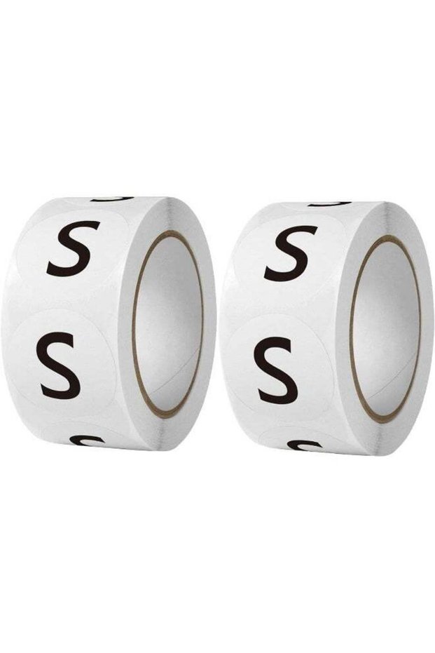 Rubik Size Labels, 1000 White Stickers for Clothing, Racks, Shelves, Suitable for Clothing Retail B