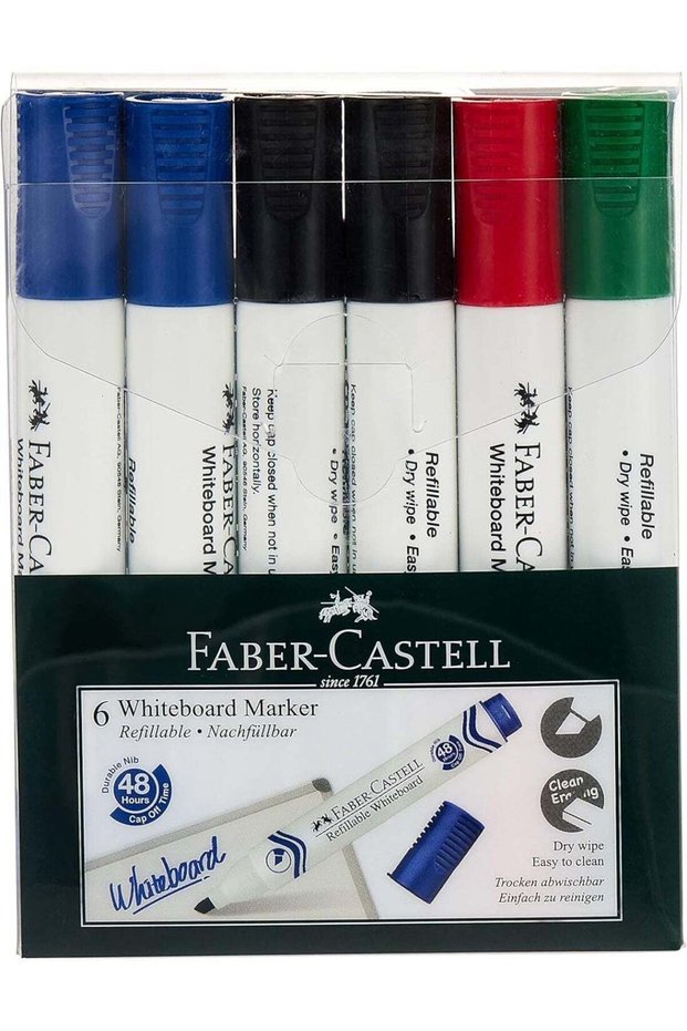 6-Piece Dry Erase Whiteboard Eraser Chisel Tip Multicolour