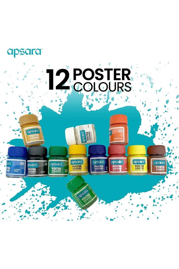 Apsara Poster Colors - 12 Shades (Multicolor)