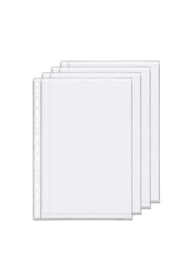 4 Pack B5 19 Holes Binder Pockets Plastic Binder Folders Waterproof 19 Holes Holder for Receipt Tic