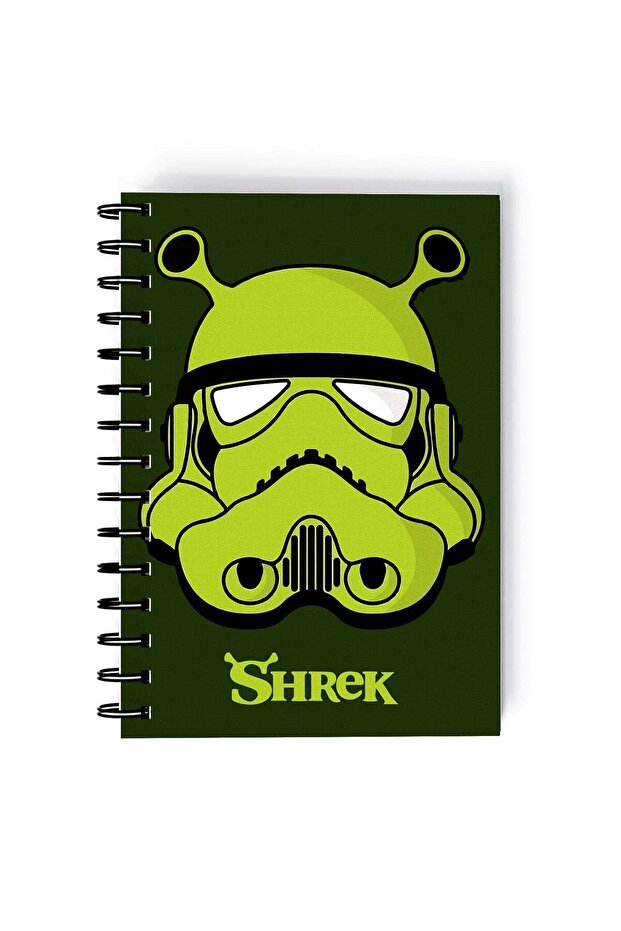 Shrek Logo Printed Spiral A5 Notebook Black/Green