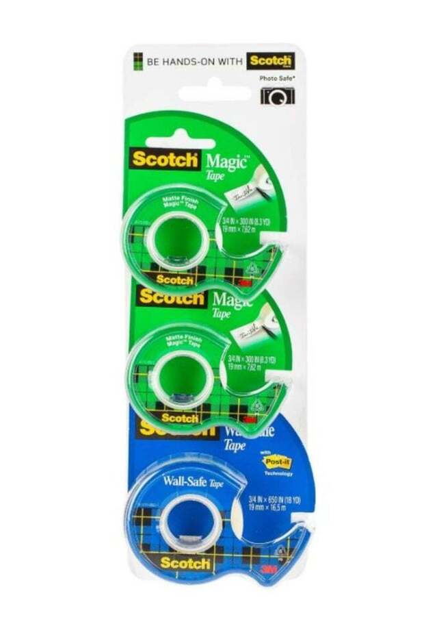Scotch Tapes Promo 23 - Magic Tape invisible (2 pieces) + Wall-Safe Tape (1 piece), Tapes with disp