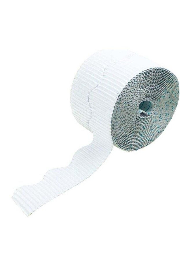 Corrugated Border Rolls, White, 10cm x 7.5m