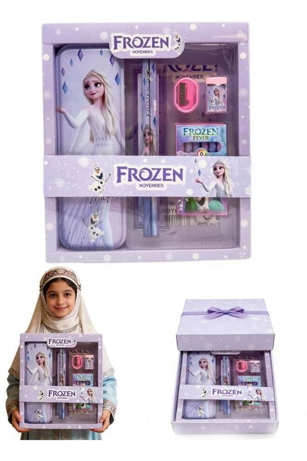 Frozen Theme School Stationery Set for Kids All in One Back to School Supplies Kit with Pencil Box