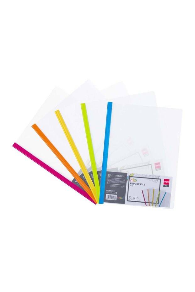 Deli E5538 Report File 10 Pcs- A4, Assorted Colors