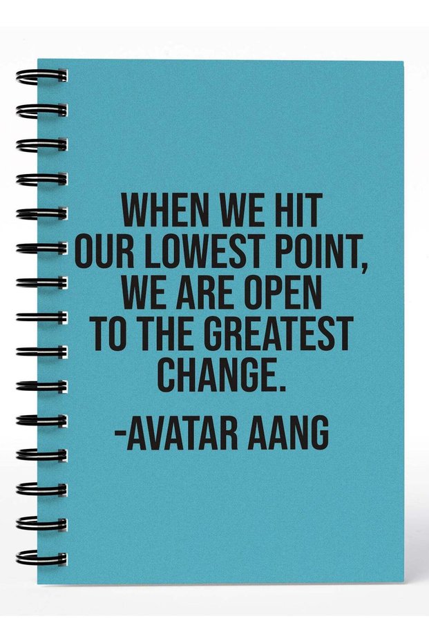 Wirebound Spiral Notebook Avatar Aang Quote The Last Air Bender Quote Lined Writing Journal