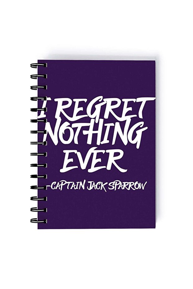 Spiral A5 Notebook Piratecore Aesthetic Jack Sparrow Quote I Regret nothing Quote Pirates of the Ca