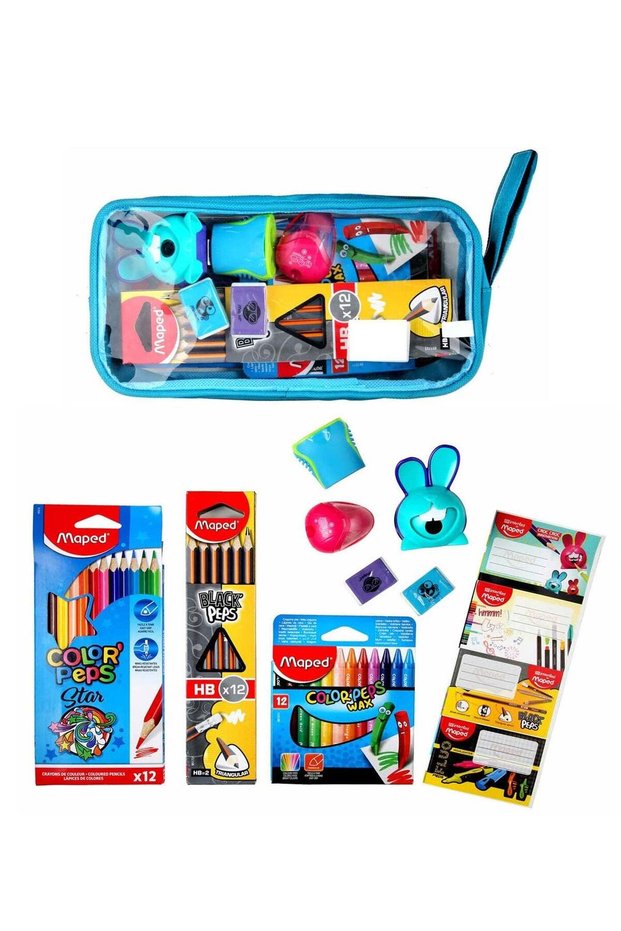 28-Piece School Stationery Set Assorted Colours