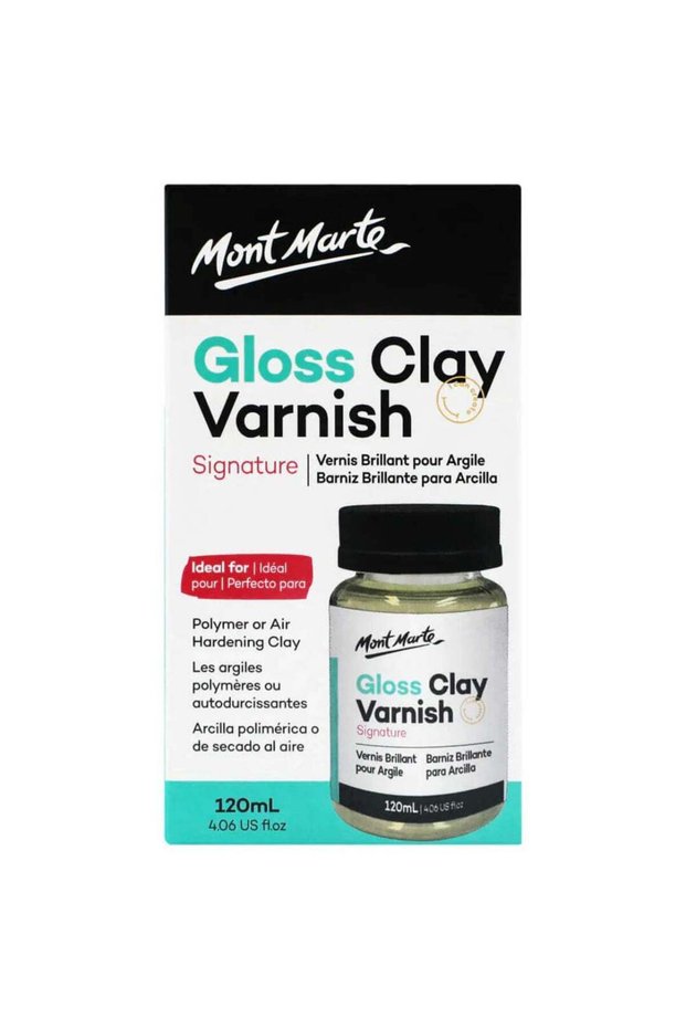 Mont Marte Gloss Clay Varnish for Air-Dry and Polymer Clay, Transparent Finish, 120ml