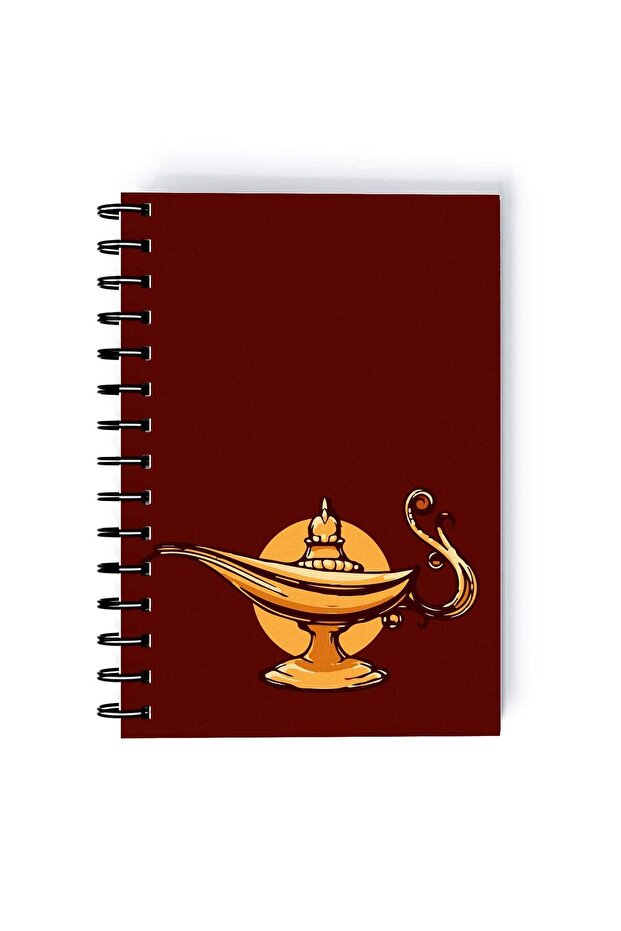 Aladdin Face Printed Spiral A5 Notebook Beige/Black/Red