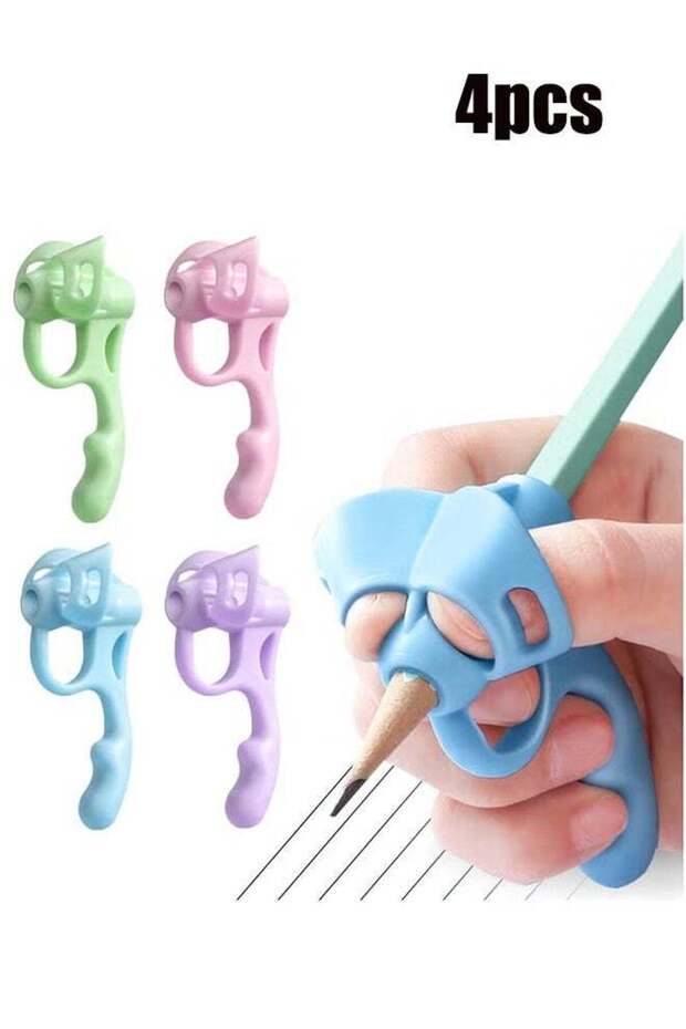 Pencil Grips for Kids Handwriting, 4 Pcs Finger Silicone Pencil Holder for Kids Handwriting Aid Too