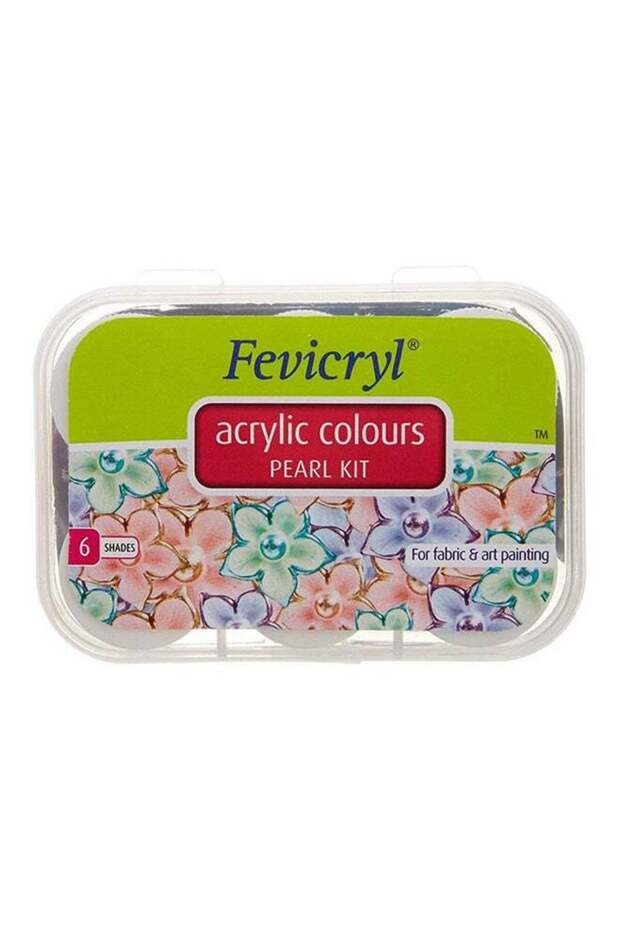 6 Shades Acrylic Colour Pearl Kit 6x10ml Multicolour