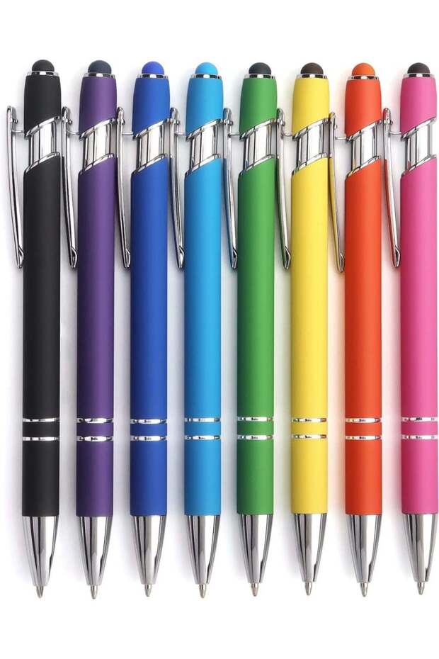 Retractable Gel Ink Pens, 8ct Black Ink 0.5mm Fine Point Tip Pen Comfort Grip Smooth Writing with A