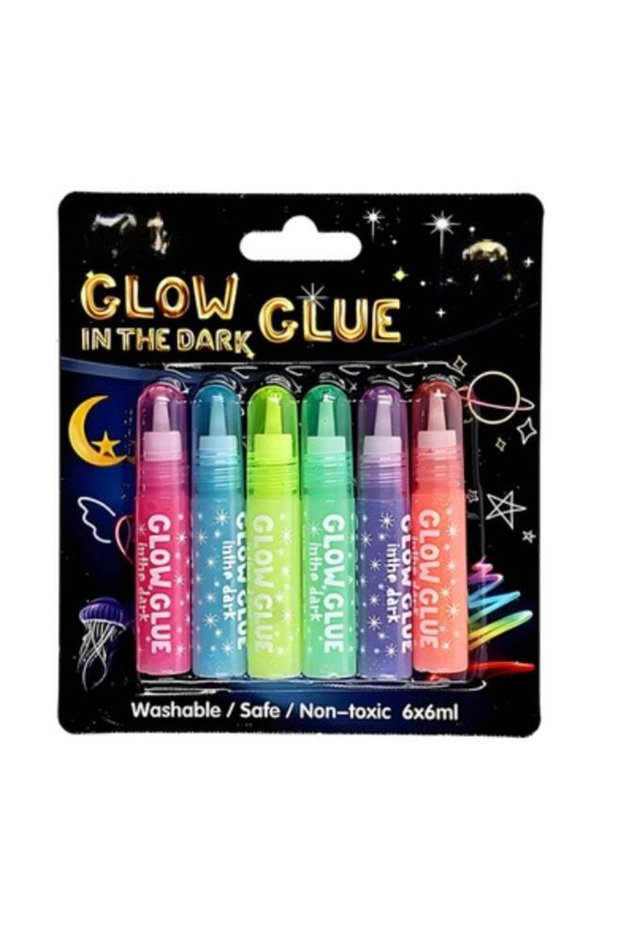 6 pcs glow in the dark glue great for school projects and arts and crafts for kids