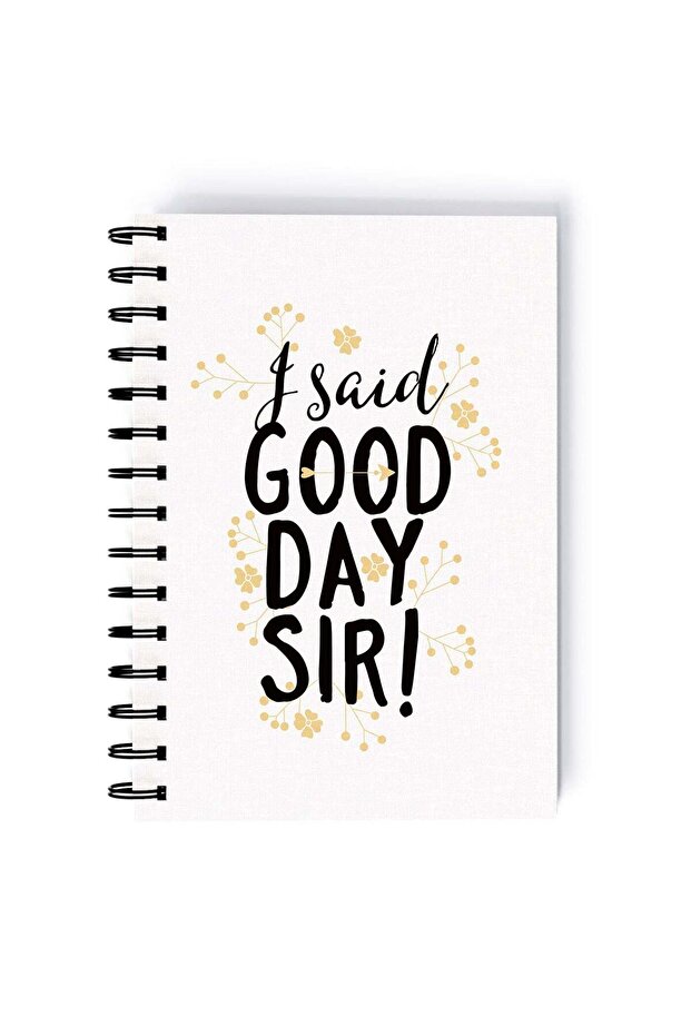 Spiral A5 Notebook Funny Typography Cute Good Day White