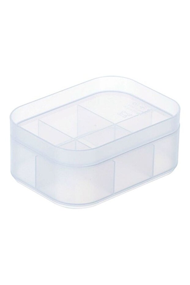 6 Compartments Desktop Organizer With Lid Clear