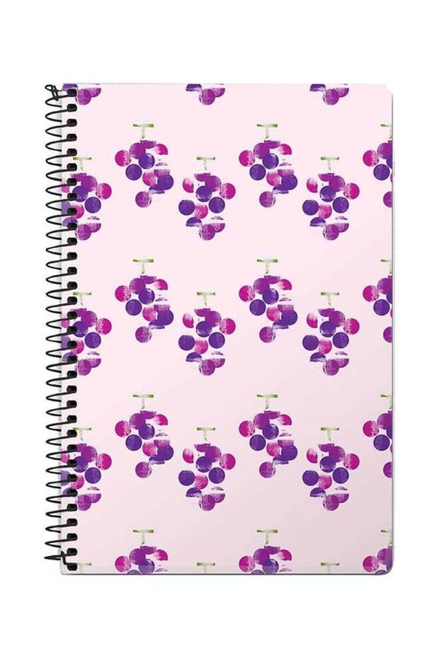 Hanging Grapes A5 Spiral Notebook Purple/Pink