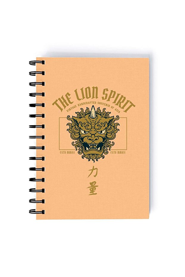 Dragon Lion Quality Rectangle Spiral A5 Notebook Multicolour